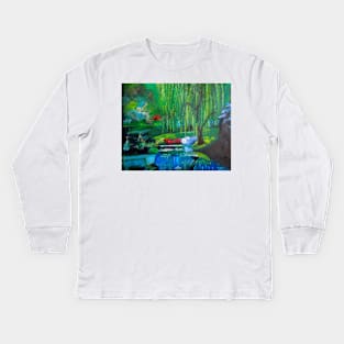 Hidden Home on Monet's Pond Kids Long Sleeve T-Shirt